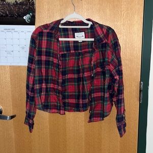 This is an American eagle crop top button down.